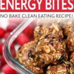 healthy cranberry oatmeal cookie energy bites in container